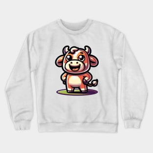 Cute Funny Smiling Cow Crewneck Sweatshirt